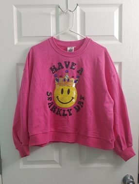 Queen Of Sparkles Sweatshirt Have a Sparkly Day Pink Crewneck Women's Size S